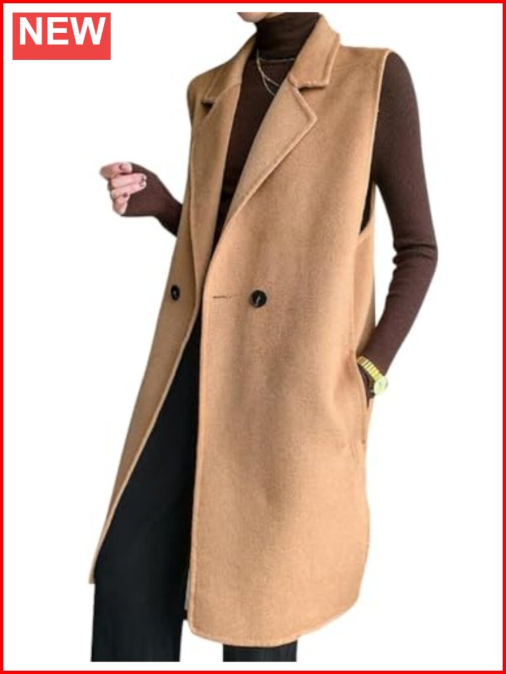 Wool Vest Women Winter Sleeveless Cardigan Blazer Jackets Coats Top